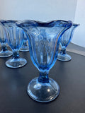 6-Piece Anchor Hocking Periwinkle Blue Tulip Pedestal Parfait Glasses