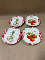 4 Sets Of 2 French Veggie Snack Plates With Boxes