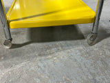 Vintage Mid Century Style Yellow Metal Rolling cart with Power Cord/Plug