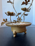 Vintage Bronzed Metal Flower Candelabra