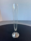Duchin Creation Floral Etched Bud Vase with Weighted Sterling Silver Base