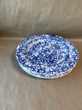 Blue Spongeware Ceramic Dinner Plates - Set Of 4