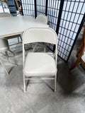 Cream Colored Folding Card Table with (4) Folding Chairs