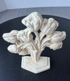 Antique John Wright Victorian Cream Painted Cast Iron Tulips Doorstop