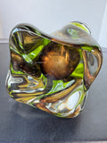 Joska Waldglashütte Style Green Ombré Art Glass Vase