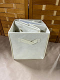 Pair of Cream Color Collapsable Fabric Storage Cube/Bins
