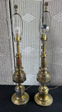 Pair of Large Heavyweight Brass Plated Lamps (WORKS)