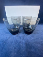 Vintage Smokey Gray Heavy Highball Glasses, 4 Pc Set