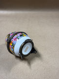 Floral Bohemian Porcelain Footed Egg Trinket Holder