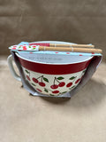 Cherry Baking Bowl With Spatula - Appears Unused