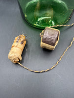Italian Green Blown Glass Ice Chiller Decanter With Straw Stoppers
