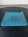 Fenton Blue Opalescent Hobnail Square Dinner Plate