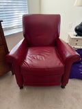 Barcalounger Red Leather Reclining Chair