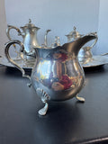 Fisher 5-Piece Sterling Silver Tea Set with Silver Plate Serving Tray