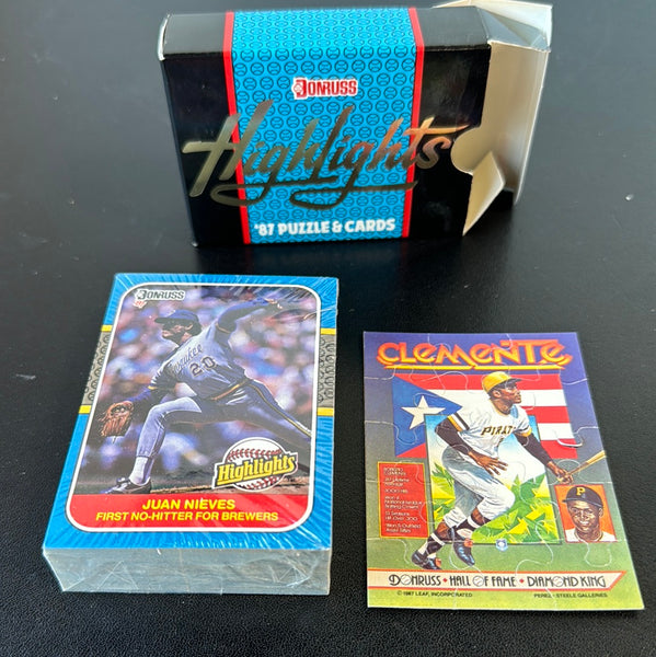 (J) 1987 Donruss Baseball Highlights Complete Sealed Set 1-56 Roberto Clemente Puzzle & Collectible Cards Box