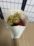 Shimmering Red and Gold Plastic Ornaments, 13 pc