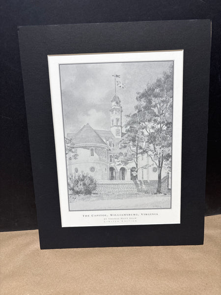 Matted Print of The Williamsburg Capitol - No Frame