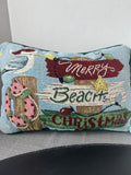 Pair of Beachy Christmas Accent Pillows