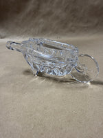 Clear Glass Wheel Barrel Paper Weight