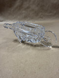 Clear Glass Wheel Barrel Paper Weight