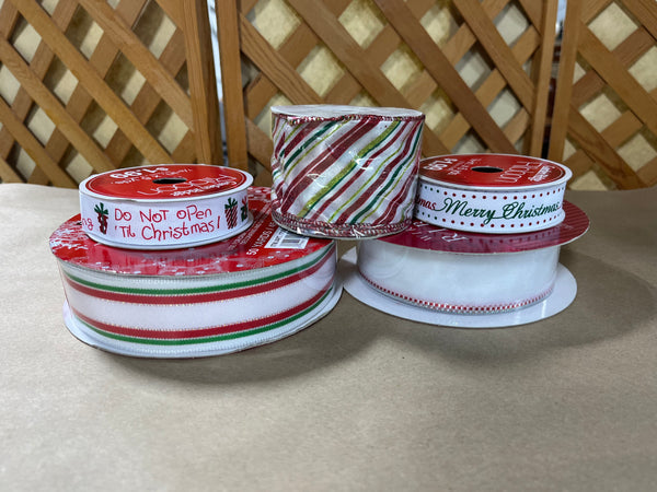 J- Christmas Ribbon Lot, 5 rolls