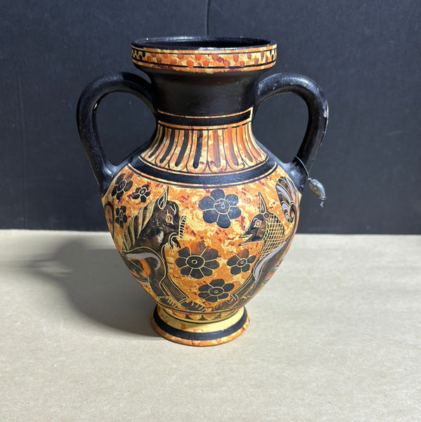 Vintage Copy Of Corinth 530 BC Ceramic Vase
