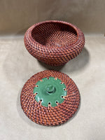 Wicker Basket With Porcelain Lid