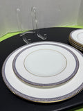 (K) 5-Piece Wedgwood England Palatia R4700 Greek Key Bone China Plates Set