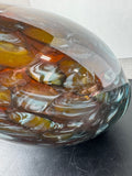 Murano Style Blue & Brown Large Glass Vase