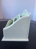 Shabby Chic Pale Green Hummingbird Wooden Desk Organizer