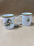 Williamsburg Andrea By Sadek Christmas Bird Mugs - Pair