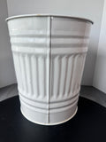 Retro White Painted Metal Trashcan