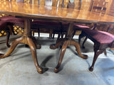 Double Pedestal Dining Table with (4) L:eaves and (8) Chairs ***HEAVY ITEM***