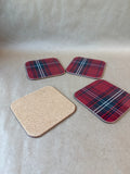 Williams Sonoma Tartan Corkback Coasters