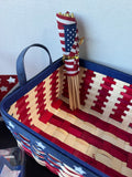 Americana Woven Basket Filled with Patriotic Decor