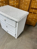 White Wicker Dresser with Glass Top, by Pier 1