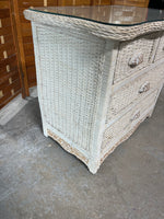 Pier 1 Wicker Dresser with Protective Glass