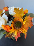 Faux Fall Floral Arrangement in Gourd