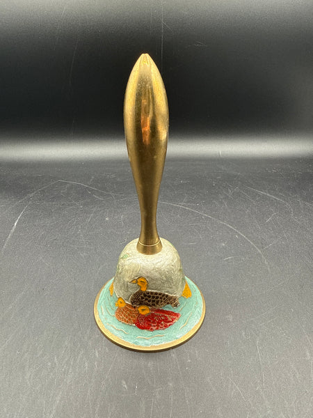 Solid Brass Bell With Hand Painted Ducks