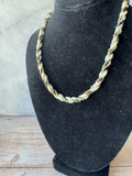 White, Black & Gold Beaded Rope Necklace