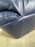 Unbranded Blue Vinyl Sofa, ***HEAVY ITEM***READ DETAILS ON PICK UP POLICY***