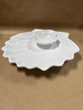 Ceramic Clam Shaped Chips And Dip Bowl