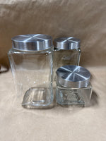 3 Piece Glass Canister Set