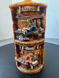 Johann Gunter Hand Carved Vintage German Pillar Candle in Box