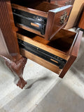 Leather Inlaid Chippendale Style Executive Desk