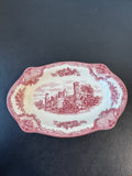(C) Johnson Bros. Old Britain Castles Pink Gravy Boat with Underplate
