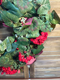 Red Floral And Baby Breath Wreath