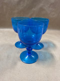 Set Of 3 Blue Hoffman House Goblets