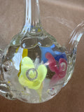 Clear Glass Floral Teapot Style Ring Holder - Joe St. Clair