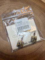 Sterling Earrings with Glass Brown Swirl Beads (TWO AVAILABLE PRICED INDIVIDUALLY $12 EA)